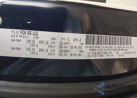 2020 Chrysler Pacifica Touring L from USA, damaged, VIN 2C4RC1BG2LR172605